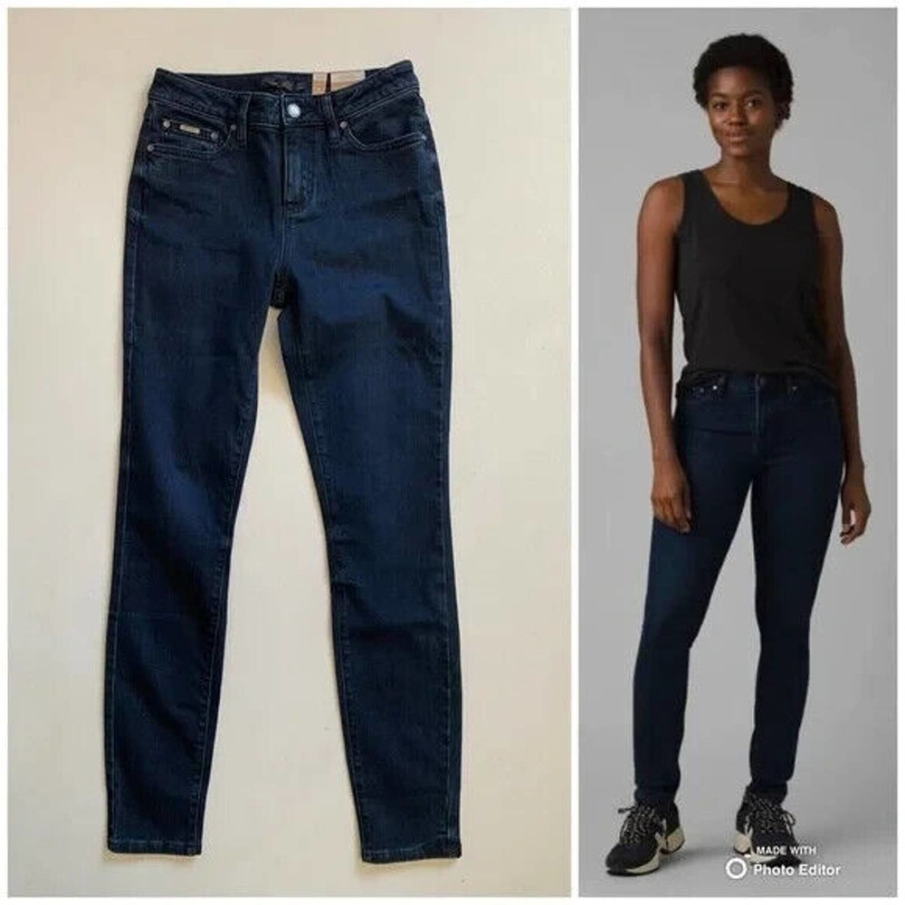 Prana Sienna Jean Deep Blue Skinny Stretch Denim Size 4/27 Athleisure Nwt